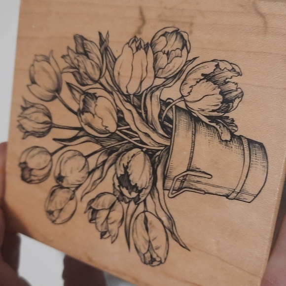 Tulip bucket rubber stamp - Picture 5 of 5